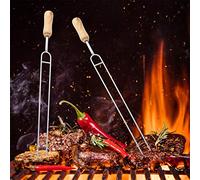 Generic Fourchette à Brochettes D'aiguilles à Rôtir en Forme de U en Acier Inoxydable Durable pour Barbecue D'arrière-cour, 15.7 Pouces