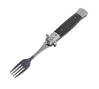 Generic Fourchette à Ressort Pliante en Acier Inoxydable, Ustensile de Poche Pliable Automatique et écologique pour L'école Familiale, Acier Inoxydable 304, 1 Pièce