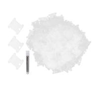 Generic Fournitures de Point de Croix, Broderies Bobines Bobines Cross Stitch Wirh Silver Blunt Big Eye Needle 300pcs Bobins Plastique Transparent Cross Croix Enrouler la Plaque de Broderie