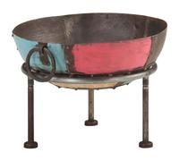 Generic Foyer rouillé, Bol en Fer, Grand avec Anneau, Vous Garde au Chaud, Ajoute un Style Rustique à Votre Jardin ou Terrasse, Permet de Grands Feux Pendant des Heures, Excellent pour (Multicolore)