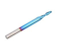 Generic Fraise à Bille à 2 Lames, Mèche à Revêtement Bleu Haute Performance pour la Sculpture du contreplaqué de Fibres Plastiques de 8mm de Longueur