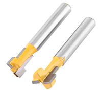 Generic Fraise à Fente en T pour le Travail du Bois, en Carbure cémenté, Bord de Coupe de 3/8'' et 1/2'', Tige de 1/4'', Mèche de Coupe Tranchante pour Rainurer le Bois de Pin, Lot de 2 Applicables