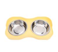 Generic Gamelle à Nourriture pour Chat Surélevée Anti-éclaboussures en Acier Inoxydable pour Chiens et Chats 2 Unités 12,8x6,69x3,94 Pouces