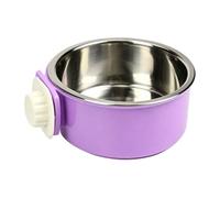 Generic Gamelle pour Chien Amovible en Acier Inoxydable, Conception Compacte pour L'alimentation en Cage pour Chiots et Chats 5,12x4,53x2,36 Pouces (Violet Petit)
