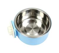 Generic Gamelle pour Chien Amovible en Acier Inoxydable, Conception Compacte pour L'alimentation en Cage pour Chiots et Chats 5,12x4,53x2,36 Pouces (Bleu Petit)