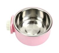 Generic Gamelle pour Chien Amovible en Acier Inoxydable, Conception Compacte pour L'alimentation en Cage pour Chiots et Chats 5,12x4,53x2,36 Pouces (Rose Petit)