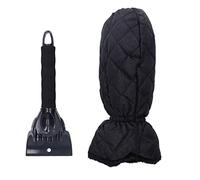 Generic Gant grattoir à glace 2 en 1 avec bande élastique, pratique et résistant au froid, pour le déneigement de voiture (noir chaud)