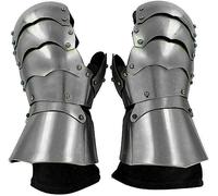 Generic Gants d'armure médiévale Viking Historique Nazgul Gants de bras en fer Acier Chevaliers Larp Guerrier Gantelet Croisé Bras Gants Costume de jeu de rôle, Argenté., taille unique