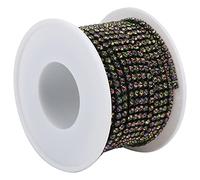 Generic Garniture de Chaîne à Griffes en Strass en Verre Brillant, Facile à Utiliser pour L'artisanat de Bricolage, Adaptée à la Plupart des Gens, Glaçage coloré (ss8.5 couleur noire chaîne de