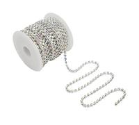 Generic Garniture de Chaîne Fermée en Cristal Simulé de 9,1 M pour la Couture, Surface Brillante Résistante à L'oxydation, Chaîne de Cristal Simulé Argentés Durables (Diamant de couleur AB sur fond