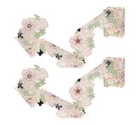 Generic Garniture en Dentelle de Fleur 3d, 2 Rouleaux de 2 M de Long, Bordure en Dentelle de Fleur de Style Rétro, Organza de qualité Supérieure Couler les Vêts