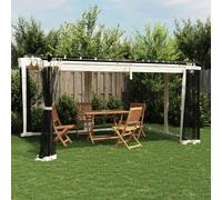 Generic Gazebo avec Murs en Treillis de Toit Rétractables, Abri de Patio Extérieur à Cadre en Acier (4 x 3 m avec Grillage)