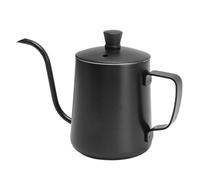 Generic Generic Bouilloire à café à Col de Cygne en Acier Inoxydable 304, Poignée Ergonomique, Extraction Uniforme Pour la Maison, le Bureau et le café (600ML Noir avec Couvercle) (350ML Noir avec
