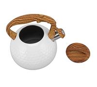 Generic Generic Bouilloire à thé Sifflante élégante en Acier Inoxydable de 3 Litres avec Base Capsulée pour une Répartition Uniforme de la Chaleur (flash bleu) (blanc pur)