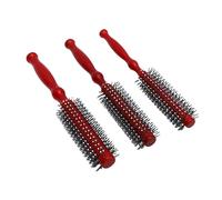 Generic Generic Brosse Ronde Lissante Douce Réduisant les Frisottis, Peigne à Rouleau pour les Types de Cheveux, Manche en Bois, 3 Tailles pour le Toilettage de la Barbe Fine et Bou