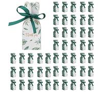 Generic Generic Lot de 50 Boîtes à Bonbons de Mariage de Style Européen avec Ruban pour Cadeaux, Boîtes Cadeaux en Carton Blanc Durable pour Mariages, Anniversaires, Festivals, 5,1 X 5,1 X