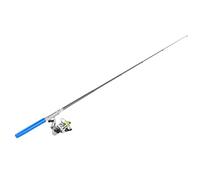 Generic Generic Mini Stylo combiné Canne à Pêche et Moulinet avec Roue Rotative en Métal, Simple et Pratique à Utiliser pour la Pêche en Ruisseau et en Bateau (Purple) (Blue)