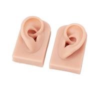 Generic Generic Modèle D'oreille en Silicone Souple et Flexible Réutilisable pour la Formation D'acupuncture et L'enseignement de la beauté, 2 Pièces Modèle de Perçage de Peau Humaine simulé