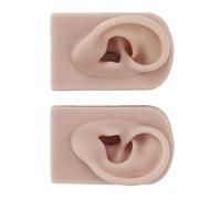 Generic Generic Modèle D'oreille en Silicone Souple et Flexible Réutilisable pour la Formation D'acupuncture et L'enseignement de la beauté, 2 Pièces Modèle de Perçage de Peau Humaine simulé (Peau