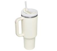 Generic Gobelet isotherme de 1200 ml en acier inoxydable avec poignée et couvercle à paille - Bouteille d'eau réutilisable en acier inoxydable avec porte-gobelet de voyage pour cadeaux - 100 % étanche