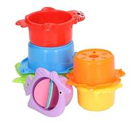 Generic Gobelets Empilables pour Tout-Petits, Jouet coloré pour bébé, Développement des Compétences Visuelles et Motrices, Idéal pour Les Jeux d'eau et Les Jeux sous la Douche, Lot de 6 Gobelets