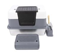 Generic Grand Bac à Litière pour Chat en Acier Inoxydable, Bac à Litière en Métal fermé, Contrôle des Odeurs, Couvert pour Un Usage Domestique