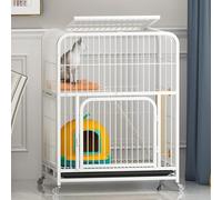 Generic Grand parc à 3 étages en fil métallique pour chaton - 1 hamac, 4 roulettes, 1 plateau, 1 litière pour chat (taille : 78 x 55 x 100 cm, couleur : 13 pièces) sagesse (13 pièces, 78 x 55 x 100 cm