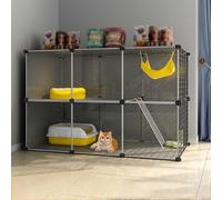 Generic Grande cage d'intérieur pour chat - Parc amovible pour petits animaux, espace d'exercice idéal pour chats et chiots (107 x 47 x 72 cm-A)