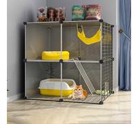 Generic Grande cage d'intérieur pour chat - Parc amovible pour petits animaux, espace d'exercice idéal pour chats et chiots (72 x 37 x 72 cm-A)