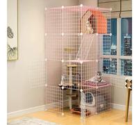 Generic Grande cage pour chat à 3/4 niveaux - Cage amovible extra large et parc pour chats - Niche en fil métallique et enclos d'exercice