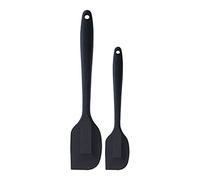 Generic Grattoir en Silicone à Long Manche, Outil de Cuisson Durable Non Toxique pour la Fabrication de Gâteaux et de Desserts-petites et Grandes Tailles Rouge et Noir (Grand + petit noir)