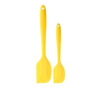 Generic Grattoir en Silicone à Long Manche, Outil de Cuisson Durable Non Toxique pour la Fabrication de Gâteaux et de Desserts-petites et Grandes Tailles Rouge et Noir (Grand + petit jaune)