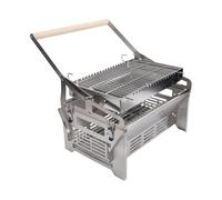 Generic Gril à Charbon Rotatif en Acier Inoxydable, Conception Rabattable pour 2 à 4 Personnes, Camping et Pique-nique