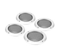 Generic Grille de Protection en Maille pour Haut-Parleur Audio, Grille de Haut-Parleur Décorative Durable pour Système Audio de Voiture 4 Pièces pour Les Amateurs de Bricolage (Silver)