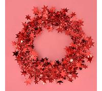 Generic Guirlande D'étoiles Guirlande de Fil Flexible de 7,5 M pour Décorations de Fête de Mariage d'arbre de Noël avec étoiles en Miroir (Rouge)