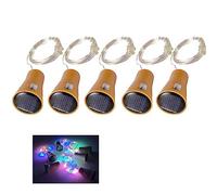 Generic Guirlande lumineuse solaire en forme de bouteille - En forme de liège - Étanche - LED colorée - Pour intérieur et extérieur, jardin, terrasse, allée