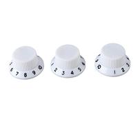 Generic Guitare électrique Basse 3 Pièces Boutons Rotatifs Gravés Remplacement du Contrôle de la tonalité du Volume pour un Remplacement Direct, adapté aux Amateurs de Guitare (Bouton blanc Lettrage