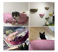Generic Hamac de Fenêtre pour Chat, Lit Confortable à Ventouse pour Repos ensoleillé, Charge de 20KG pour Remplacement de Perche de Fenêtre pour Chat (Pink)