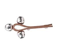 Generic Handbell Shaker Bell Ring 3 Bells Fort Son Clair Jouet Éducatif Musical pour Enfants et Nourrissons Cuir Métal Marron Taille 14,5 X 7 X 0,8 Cm