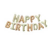 Generic Happy Birthday Ballon en aluminium pour enfants, anniversaire, fête prénatale, caramel crème 40,6 cm