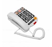 Generic Haut-Parleur amplifié avec Sonnerie Visuelle pour Personnes âgées, Conception à Gros Boutons et Fonctionnalités d'urgence pour la Communication à Domicile (White)