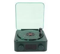 Generic Haut-Parleur Bluetooth pour Tourne-Disque, Haut-Parleur d'éclairage Réglable à 4 Modes, Modèle d'enregistrement Vintage avec Son Surround 360, Idéal pour l'audio Domestique (forêt Verte)