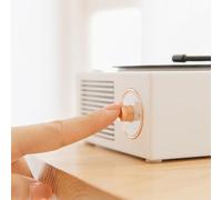 Generic Haut-Parleur Bluetooth Rétro, Mini Haut-Parleur de Musique sans Fil, Lecteur D'enregistrement avec Vinyle Rotatif, pour Chambre à Coucher, Bureau (Vert)