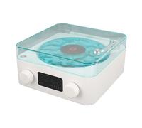Generic Haut-parleur Compact de Tourne-disque Vintage Portable Waves avec Affichage de L'heure pour Veilleuse de Chambre à Coucher Matériau: ABS (WHITE)