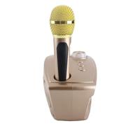 Generic Haut-Parleur karaoké Home KTV avec Deux Microphones pour Une Expérience de Chant (Gold)