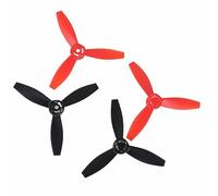 Generic Hélices de Remplacement RC Faciles à Installer, Légères, Adaptées au Drone Bebop 2 RC, Plastique 7.5cm, 4 Pièces (2 Noirs Rouges)