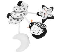 Generic Hochet en Peluche en Spirale pour bébé, Jouet Encourageant la Préhension pour les Nouveau-nés, Jouet Suspendu pour Poussette pour 1 Mois + Coton/ABS/noir et Blanc (#2)