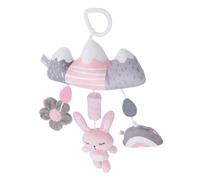 Generic Hochets à Suspendre pour Berceau de bébé en Forme de Lapin Doux, Peluche Légère et Vibrante à Clipser, Jouet Sensoriel pour Poussette, Améliore les Compétences de Développement des