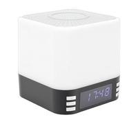 Generic Horloge Haut-Parleur Chargeur sans Fil Son Incroyable Numérique Bluetooth Bruit Blanc Machine Réveil Veilleuse pour La Maison Chambre Blanc (Black)