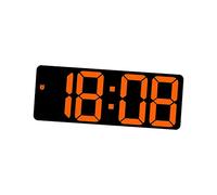 Generic Horloge murale numérique avec date et calendrier de température 12H 24H Tableau d'affichage Gradateur LED Réveil pour Bureau Maison Adulte Salon, orange
